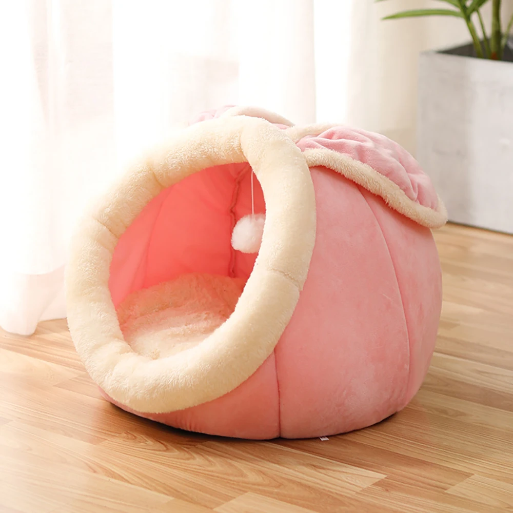 

New Cat Bed Warm Pet Basket Kitten Lounger Cushion Cat House Tent Soft For Washable Cave Kattenmand Tapis Panier Chat Tout Doux
