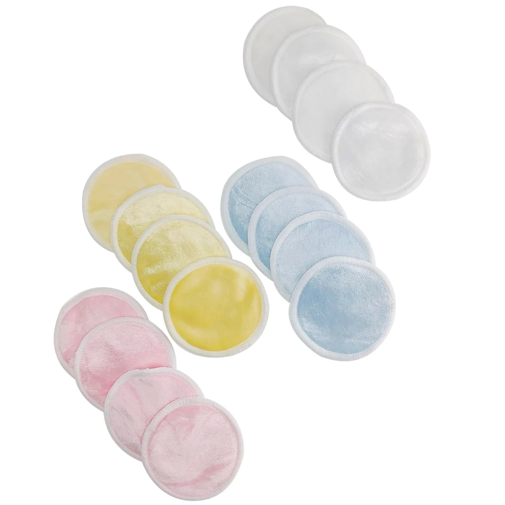 Facial Cleanser Velvet Reusable Makeup Remover Pads with Mesh Bag 16Pcs Microfiber 3 Layers Washable Cotton Puff | Дом и сад