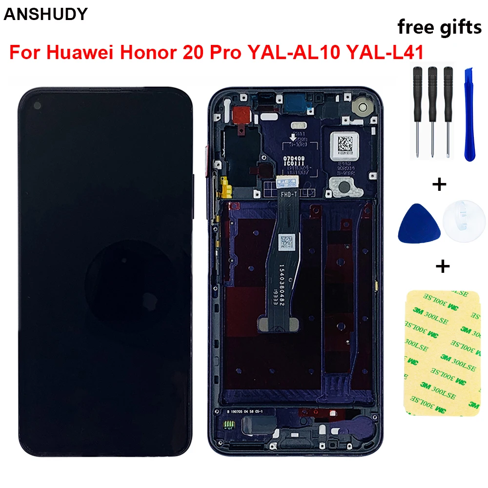 Для huawei Honor 20 Pro ЖК-сенсорный экран с рамкой для 20Pro ЖК-дисплей Замена YAL-AL10 YAL-L41