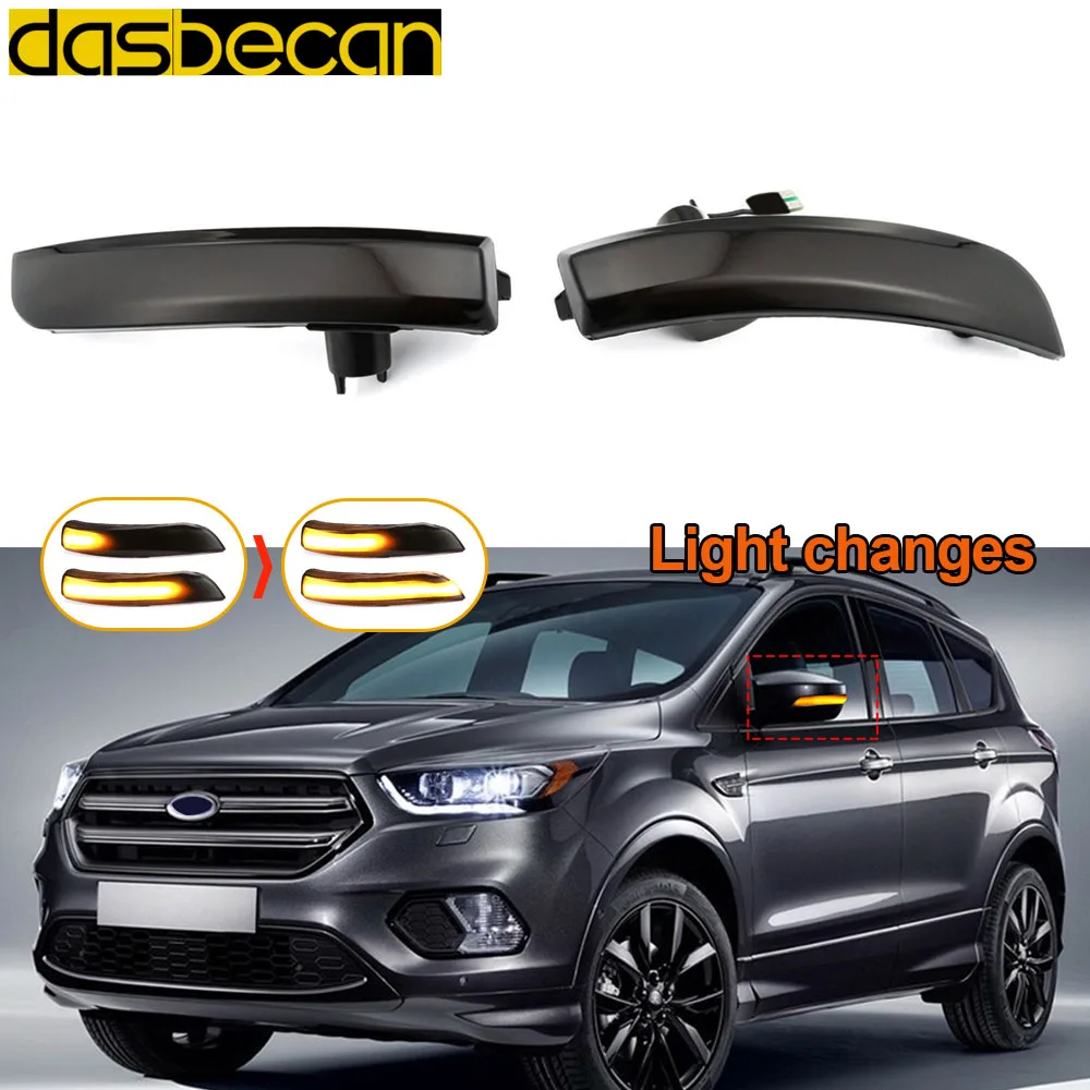 Dasbecan Side Wing LED Flowing Dynamic Turn Signal Blinker Repeater Mirror Flasher Indicator light For Ford Kuga Ecosport 2013 | Автомобили