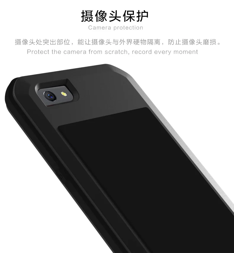 

LOVE MEI For OPPO R9S PLUS 6.0 Inch Case Shock Dirt Proof Water Resistant Metal Armor Cover Phone Case Gorilla Glass