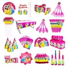 Disney, шесть принцесс, Золушка, белоснежные тарелки, чашки, аксессуары для вечевечерние, одноразовая посуда для девочек, украшение стола