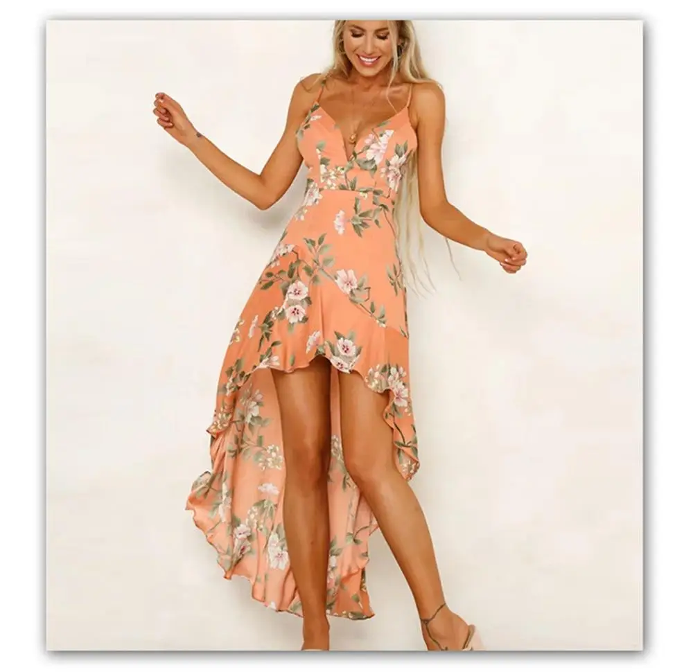 2019 Новое винтажное белое шифоновое платье с цветочным принтом женское летнее