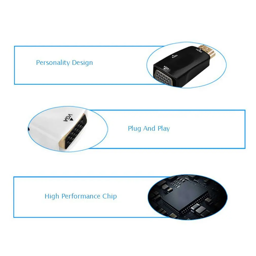 1080P HDMI Мужской к VGA Женский адаптер видео конвертер с аудио выходом | Электроника