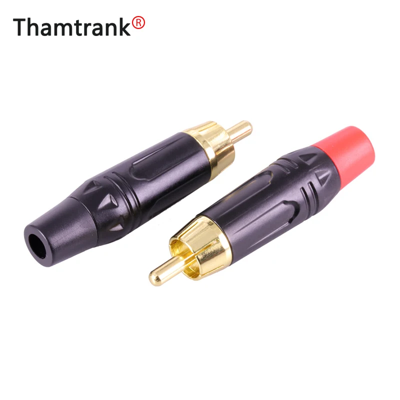 10 шт./лот RCA штекер позолоченный разъем аудио динамик для пайки 5 пар красный +