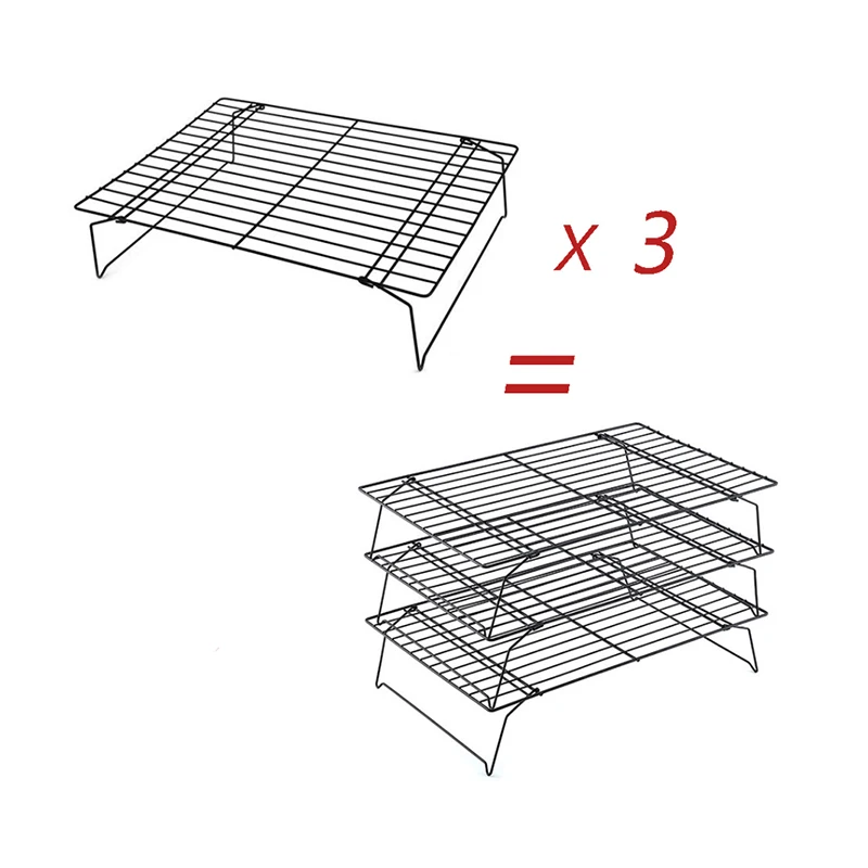 3 уровневая Штабелируемая охлаждающая стойка антипригарная крестообразная
