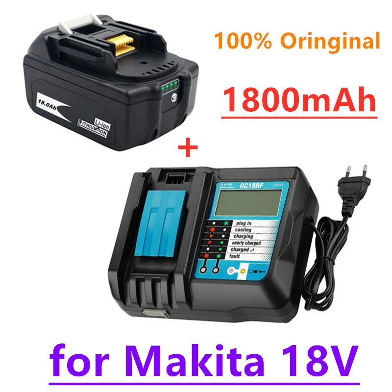 

Original 18V18Ah Battery 18000mah Li-Ion Battery Replacement Power Battery for MAKITA BL1880 BL1860 BL1830battery+ Charger
