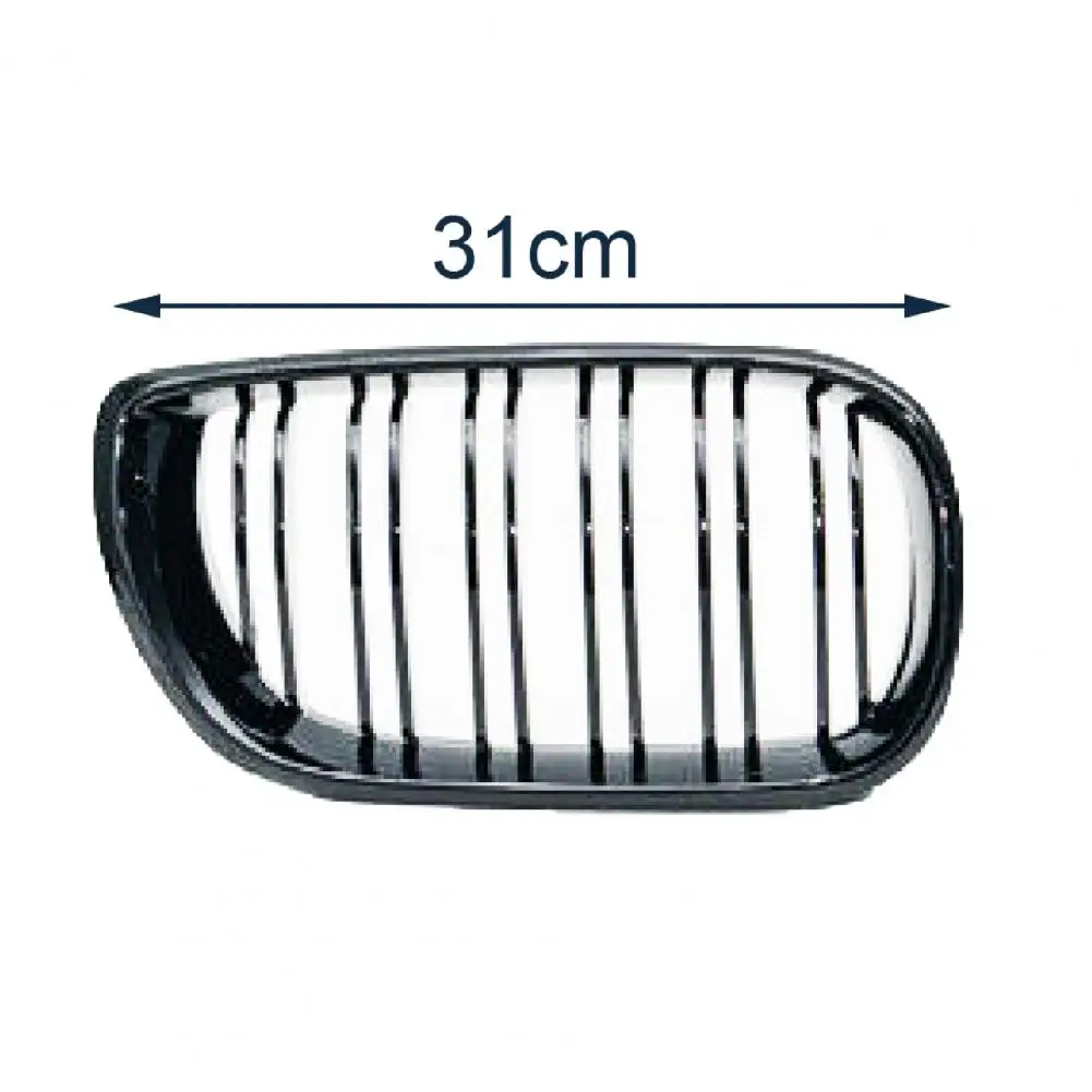 

50% Hot Sales!!! 1Pair Grilles Dual Line Perfect Fitment Gloss Black ABS 51132158542 / 51132158543 Grill for BMW 3 Series E46 4-