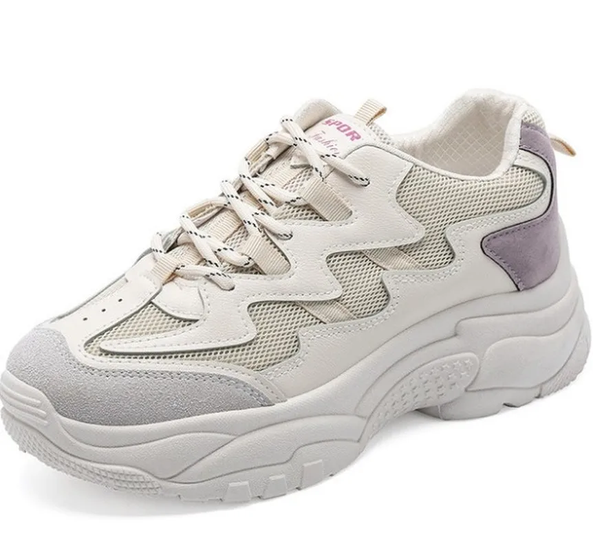 Женские кроссовки на платформе повседневные дышащие с вулканизированной