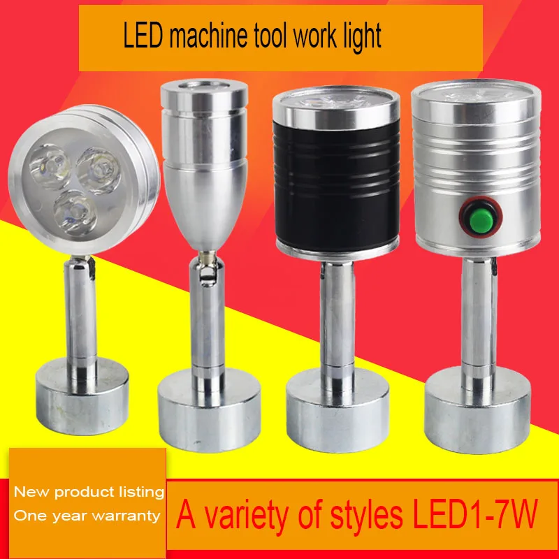 

Round Magnetic Base Machine Light 1W/3W/5W/7W 24V/220V Small Flexiable LED CNC Grinder Milling Working Table Lamp Magnet Mounted