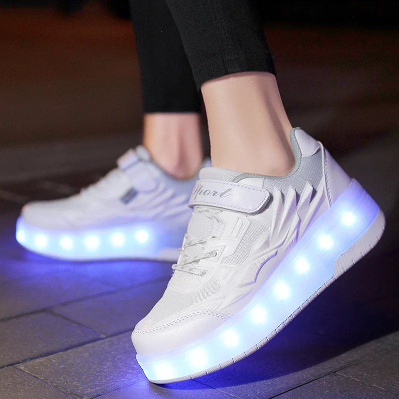 Children Roller Skates Shoes 2022 Sports Casual Fashion Kids Boys Girls Student 2 Wheels Game Gift Lighted Flashing Led Sneakers