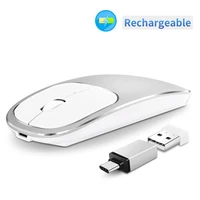 mouse 2 4g wireless rechargeable usb type c portable mause 1600dpi aluminum frame noiseless ergonomic mice for mac pc laptop