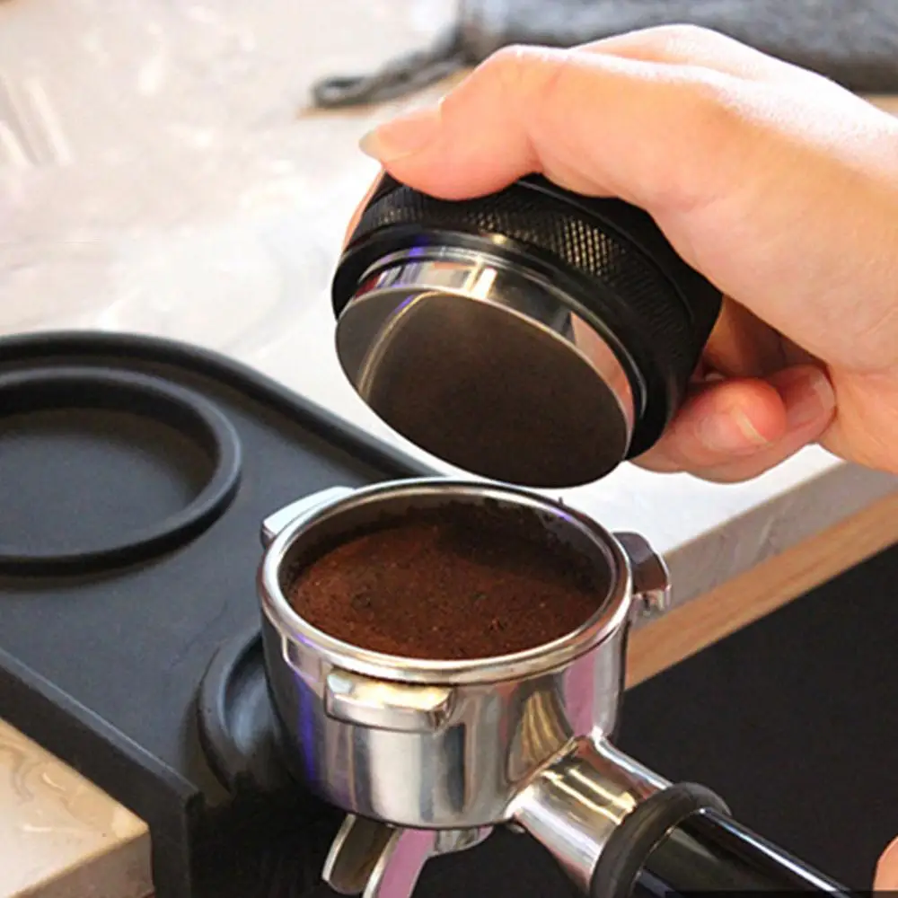 Manipulador de caf&eacute; de acero inoxidable, 53mm, altura ajustable, Trefoil, distribuidor de caf&eacute;, accesorios de caf&eacute;-4