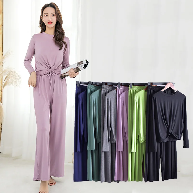 

Autumn 2021 Pajama Set Loose Long Sleeve Home Clothes for Women Wear Pants Homewear Plus Size Casual Women's Pajamas Atoff Home