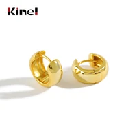 kinel genuine 925 sterling silver round circle earrings for women 18k gold earrings korea sterling silver jewelry gift