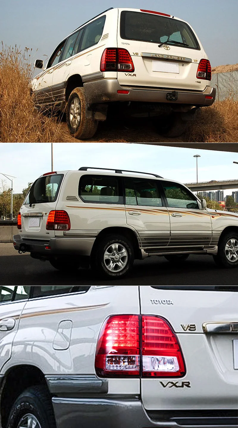 Автомобильный светодиодный задний фонарь для Toyota Land Cruiser 100 FJ100 LC100 1998-2007 задний противотуманный фонарь+ тормоз+ обратный+ сигнал поворота
