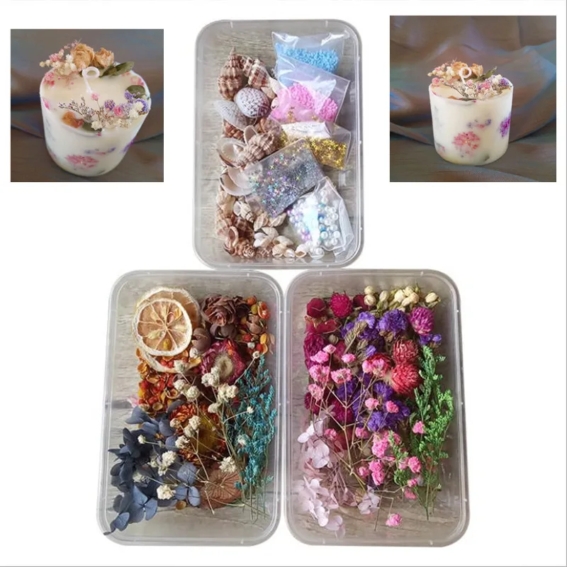 New DIY Candle Decoration Flower Dry Plants For Aromatherapy Lemon Leaf Petal Pure Soy Wax Natural Ingredients | Дом и сад