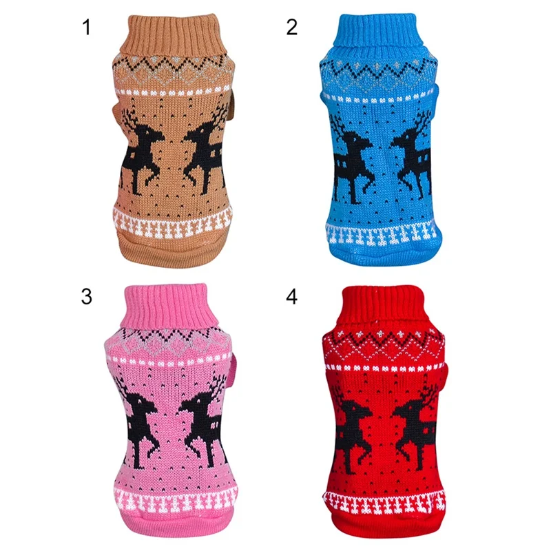 Рождественская Одежда для собак акриловый свитер чихуахуа щенков оленей мягкий