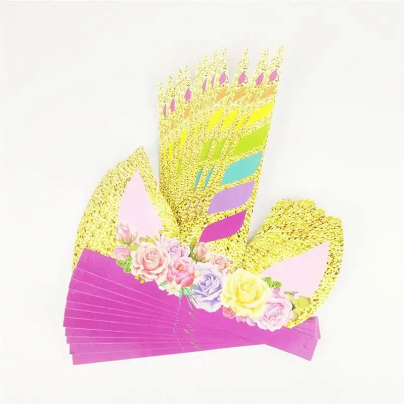 12 шт. вечерние Шапки милый привлекательный Рог единорога с блестками