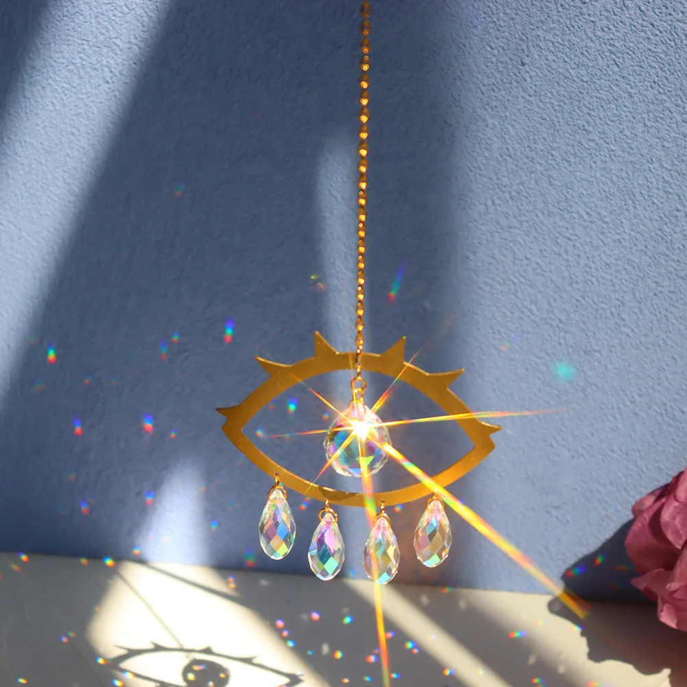 

Crystal Blinding Star Big Eyes Hexagon Diamond Prisms Window Lighting Fixtures Rainbow Pendants Home Garden Decoration