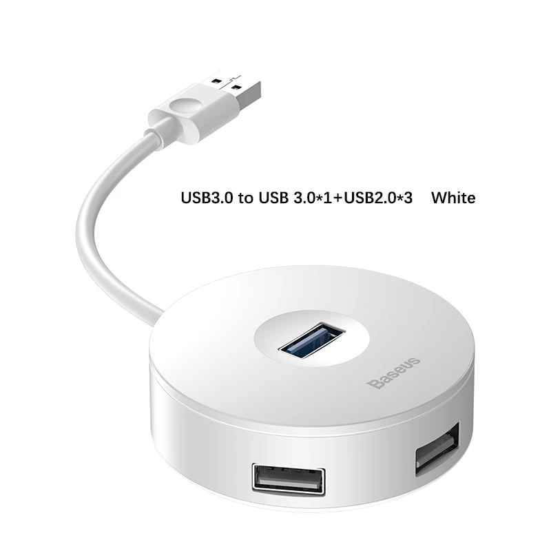 Baseus USB 3,0 4-Порты и разъёмы usb-хаб адаптер 5 Гбит концентратор USB type C для huawei компьютер PC/Mac OS Тип C USB 3,0 концентратор - Цвет: White  USB