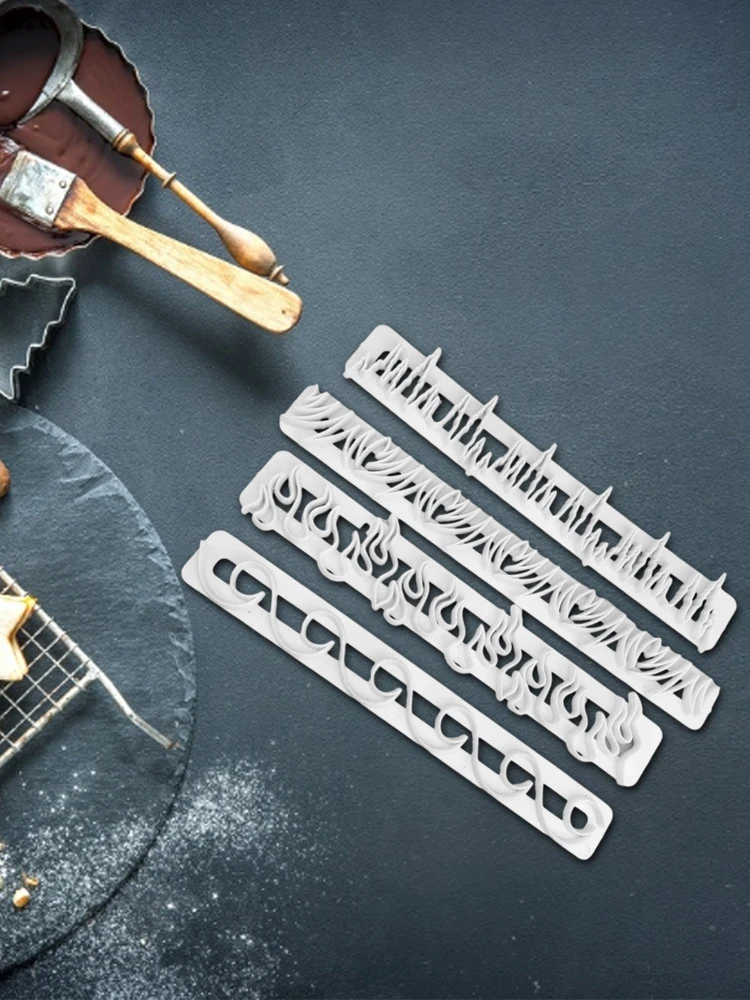 

4Pcs Cake Embossing Mold Cake Mold Biscuit Molds Cake Decoration Tools Baking Mould Kitchen Accessories For Coffee Home 2021