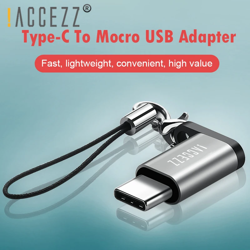 ! Переходник ACCEZZ OTG со штекера Type-C на гнездо Micro USB конвертер для LG G5 G6 Xiaomi Mi 6 5