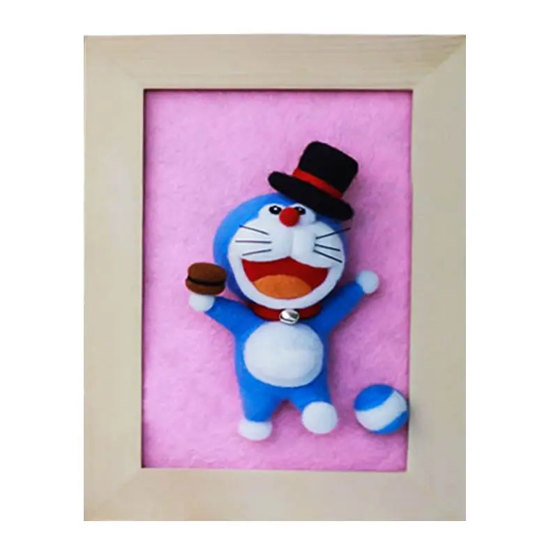 Не готовое женское животное ручной работы без безликих человек Doraemon кошка игрушка кукла шерсть игла Войлок тыкается Kitting DIY шерсть наборы посылка