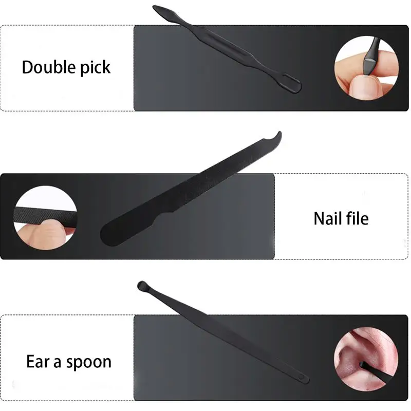 

Stainless Steel Nail Clipper Cutter Trimmer Ear Manicure Pedicure Scissor Tweezer Nail Pick Grooming Kit Tools Set