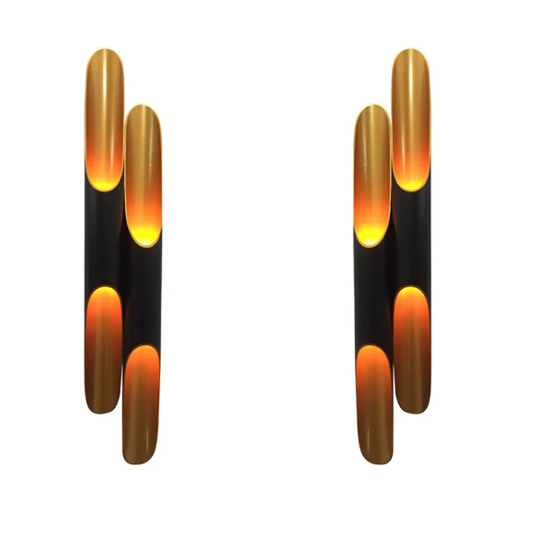 

Modern Aluminum Tube Wall Light E27 Light Fixtures Gold Black Nordic Restaurant Living Room Aisle Corridor Balcony Wall Lamps AC