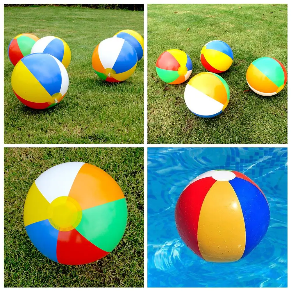

PVC Inflatable Beach Ball Multicolored Kid Bath Toy Ball Summer Shower Toys