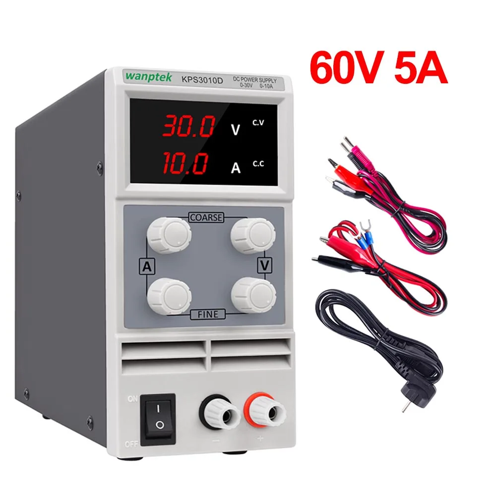 KPS 60V 5A Wanptek мини лабораторный источник питания регулируемый 60 в 5A 30 в 10A настольный источник питания Цифровой DC Регулируемый источник питания контроль 220 В - Цвет: KPS 60V 5A