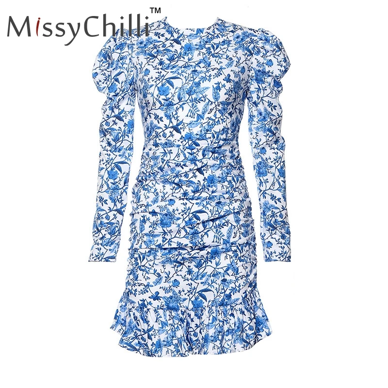 MissyChilli с цветочным рисунком и низким вырезом на спине принт Платье фарфоровым