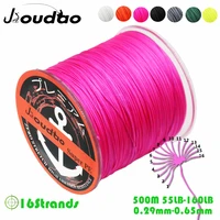 jioudao 500m 16strands 55lb 280lb pe braided fishing wire multi color multifilament super strong japanese fishing line