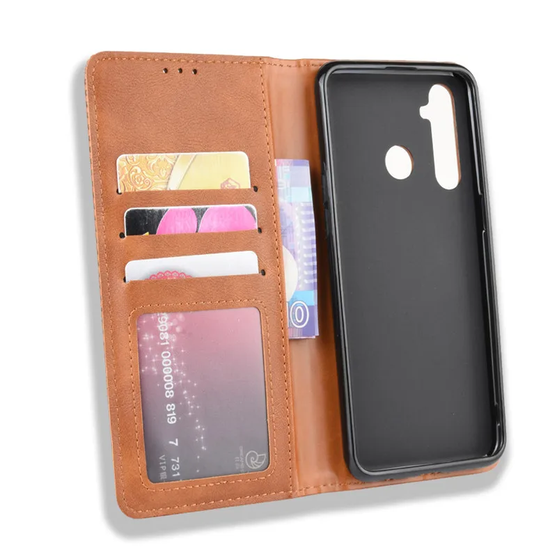 Realme 5 Pro чехол для Oppo Realme 5 Бумажник Флип Стиль Винтаж кожаный чехол для задней панели телефона чехол для Oppo Realme Q Realme5 с фоторамкой