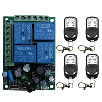 433mhz universal wireless remote control ac220v 4ch rf relay receiver and transmitter for universal garage door and gate control