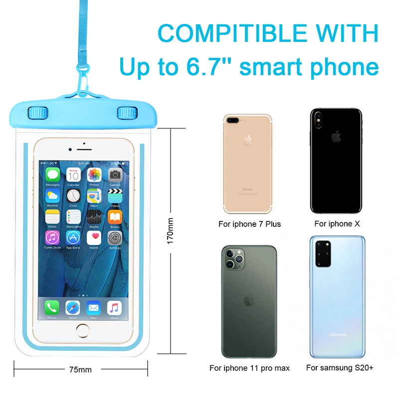 Плавательный чехол для телефона настоящий водонепроницаемый iPhone 11 Pro XS Max X 8 7 6 6s