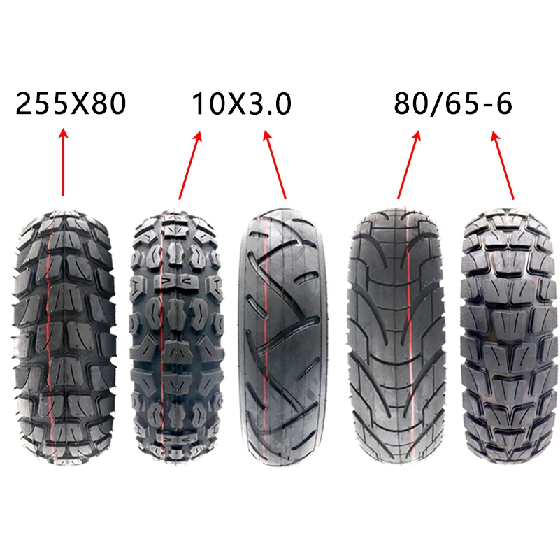 

10 Inch Tyre 255X80 80/65-6 10X3.0 10X2.50 Tubeless Tire for KUGOO M4 PRO Dualtron Electric Scooter Speedual Grace 10 Zero 10X