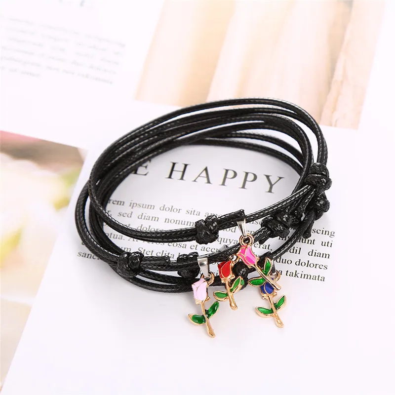 HTZZY новые модные браслеты для женщин красочные розовые простые винтажные