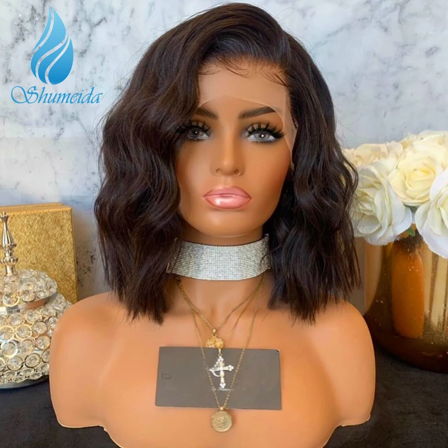 13*3 человеческие волосы парик с Омбре цвет парики предварительно сорвал