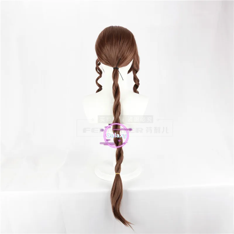 FF VII Aerith Gainsborough волнистые кудрявые коричневые длинные плетеные синтетические