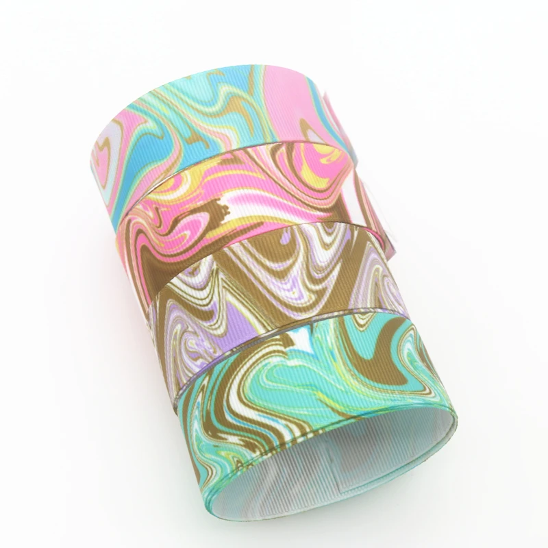 

DHK 7/8 дюйма, 5 ярдов, мраморные волны, рисунок, крупнозернистый искусственный бант, украшения для головных уборов, сделай сам, оптовая продажа ...