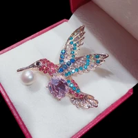 popular foreign trade natural fresh water pearl brooch alloy eagle brooch customized high grade gift wholesale clothing