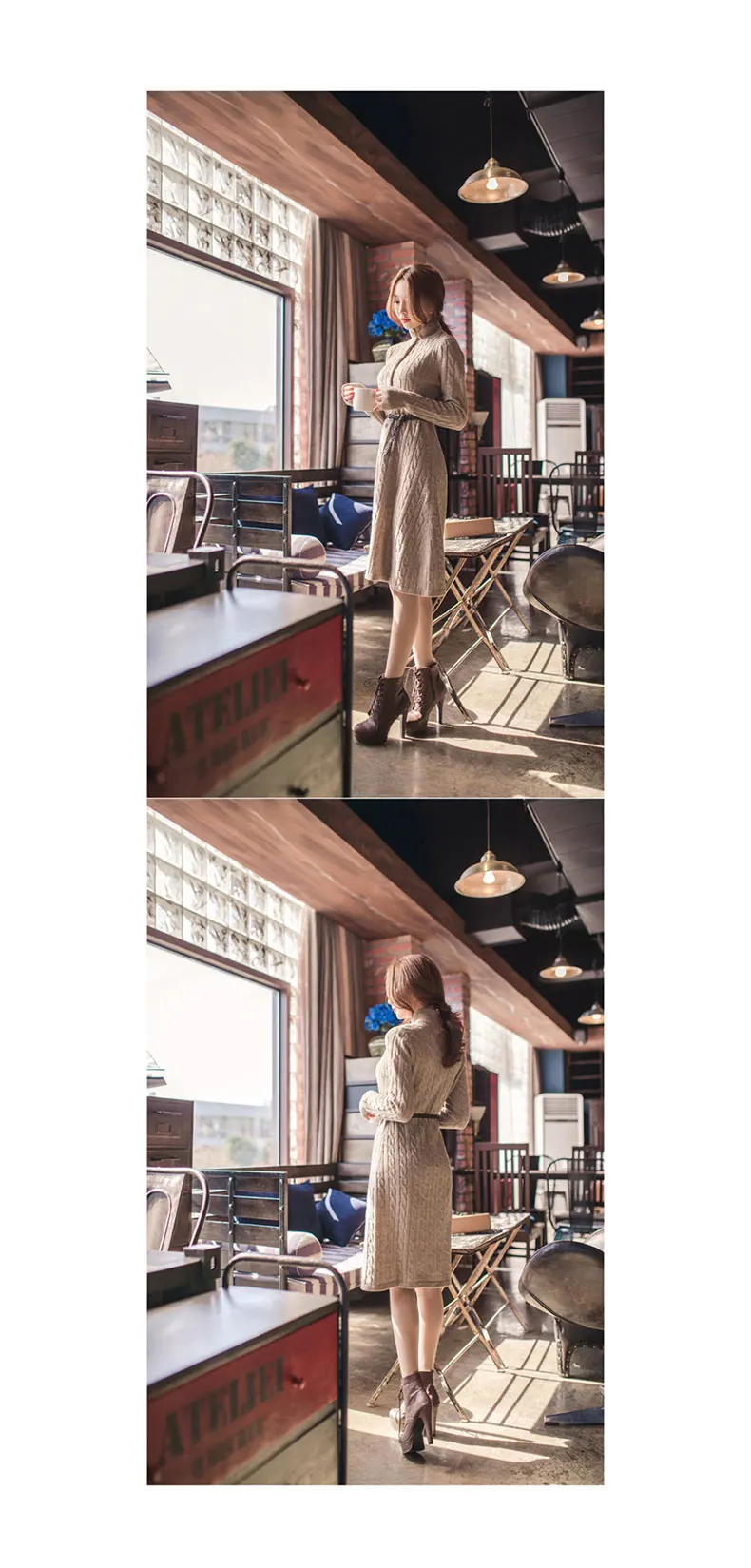 Пончо кардиган Feminino Ohclothing южнокорейское женское новое зимнее пальто твист Кардиган вязаный свитер платья утолщенные в