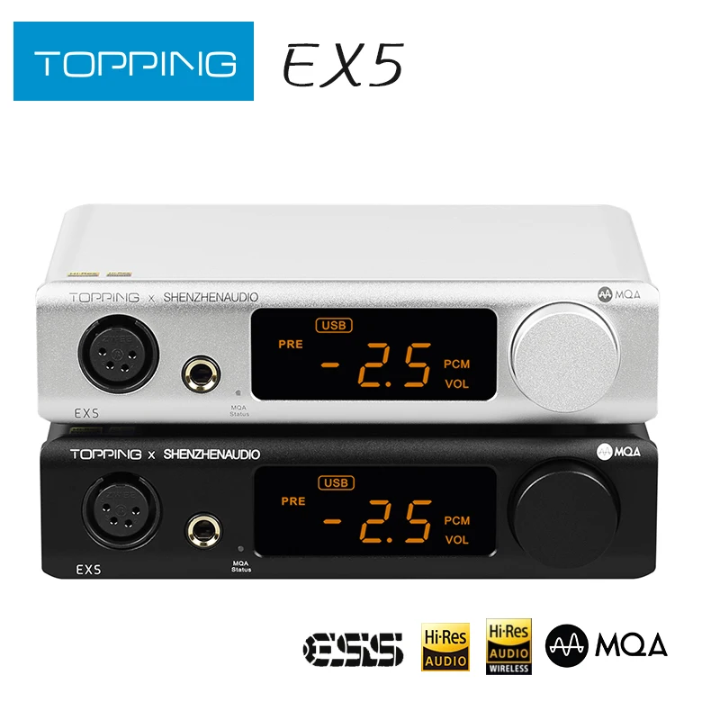 Усилитель для наушников TOPPING EX5 MQA DAC ES9038Q2M * 2 Bluetooth 5 0 декодер с дистанционным
