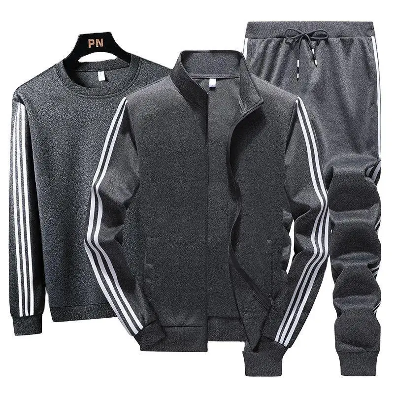 

Tracksuit Men Zipper Jackets+Pants 3 Pieces Sets Tracksuit Jogger Sets Casual Slim Fit Sporting Suit Fashion Mens Sweat Suits