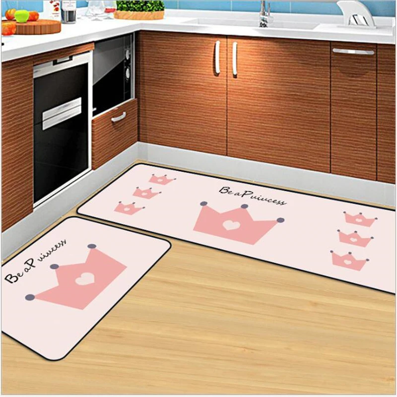 Домашний декор домашний простой стиль розовая Корона коврик 40 см X 60 кухонный
