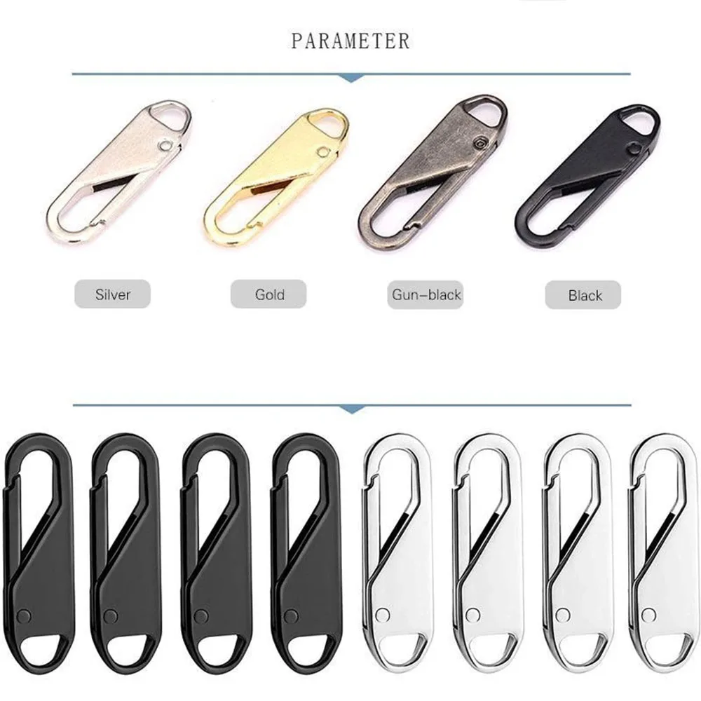 

Universal Detachable Zipper Puller 4/8pcs Metal Zipper Repair Kit for Coat Bag General REME889