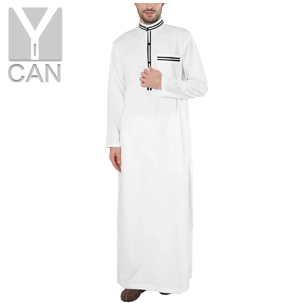

Y-CAN Muslim Fashion Men Islamic Kaftan Long Sleeve Abaya Robes Modal Clothing Men's Robe Jubba Thobe Y201012