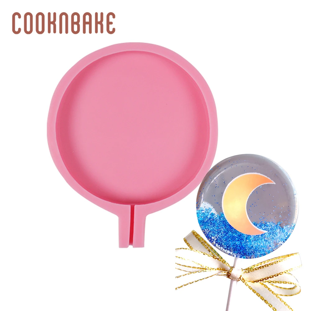 COOKNBAKE Silicone Mold for Lollipop Big Round Cake Decorating Tool Chocolate candy sugar lolly form DIY Valentine's Day